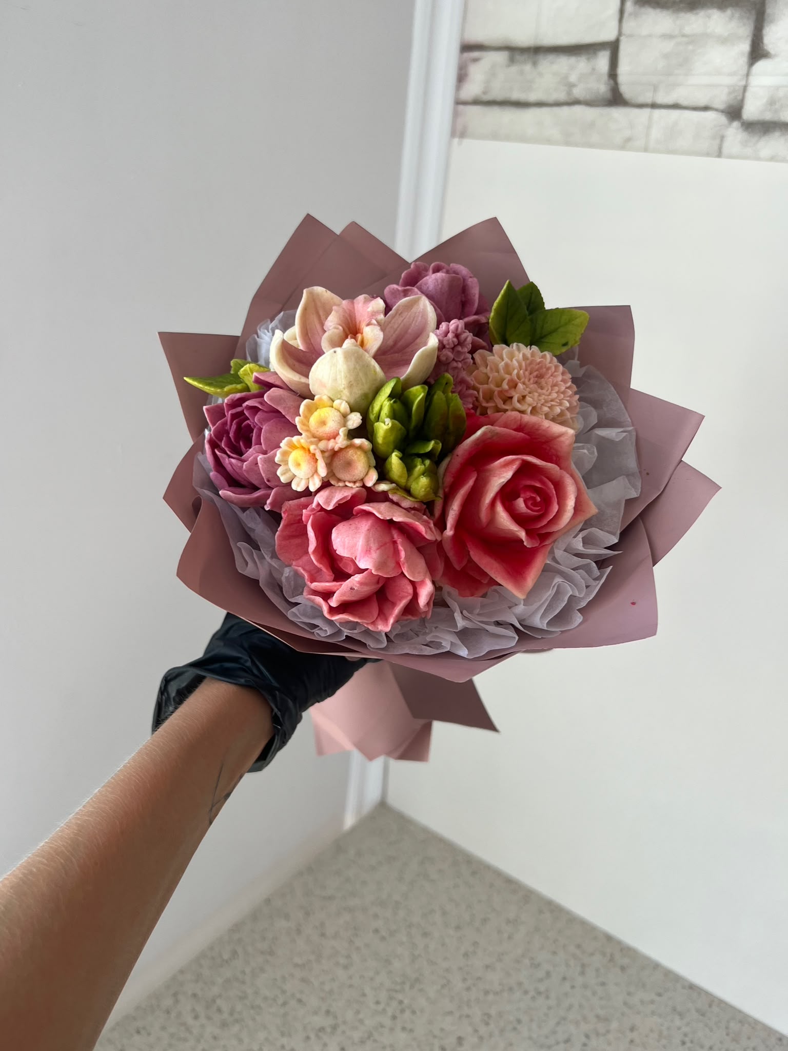 Mauve Whisper XS buchet mini în nuanțe mov prăfuit